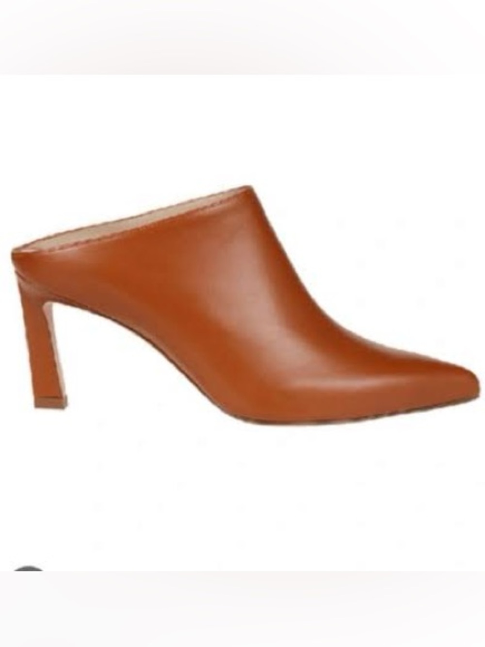 Stuart Weitzman Tan Leather Pointed Mule Heels